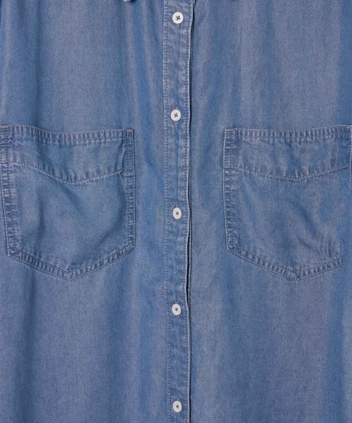 BAYFLOW（ベイフロー）の「[簡単ブラウジング仕様]2WAYデニムシャツ（シャツ/ブラウス・レディース・ライトブルー/インディゴブルー/グレー・FREE）」の20枚目の写真