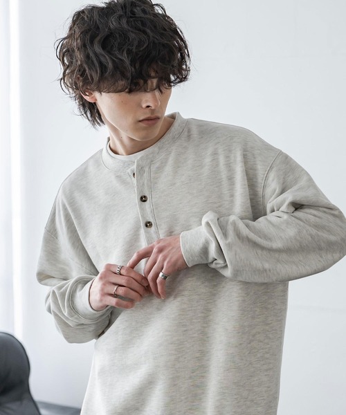 Rocky Monroe（ロッキーモンロー）の「オーバーサイズ 裏毛ヘンリーネック長袖スウェット（スウェット・メンズ・ブラック/アッシュ/ネイビー/グレー・XL/L/M）」の21枚目の写真