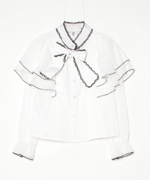 gossip!ロサンゼルス(ゴシップロサンゼルス)の「Y2K ブラウス シャツ チュールボウタイブラウス(Tシャツ/カットソー・レディース・ホワイト・M)」の10枚目の写真