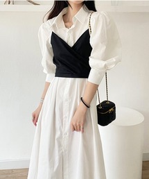 ドッキングロングシャツワンピース