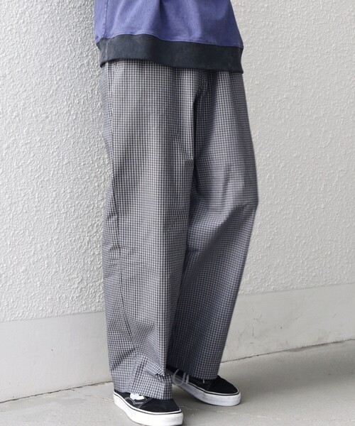 SHIPS any（シップス エニィ）の「SHIPS any:〈洗濯機可能〉マイクロ チェック イージー パンツ(セットアップ対応)◇（その他パンツ・メンズ・ブラック/オリーブ/ダークグレー・MEDIUM/LARGE）」の3枚目の写真