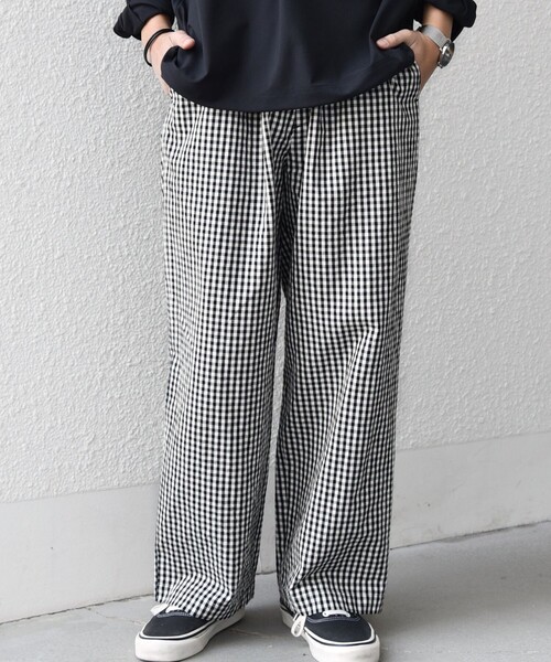 SHIPS any（シップス エニィ）の「SHIPS any:〈洗濯機可能〉マイクロ チェック イージー パンツ(セットアップ対応)◇（その他パンツ・メンズ・ブラック/オリーブ/ダークグレー・MEDIUM/LARGE）」の2枚目の写真