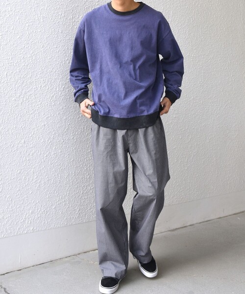 SHIPS any（シップス エニィ）の「SHIPS any:〈洗濯機可能〉マイクロ チェック イージー パンツ(セットアップ対応)◇（その他パンツ・メンズ・ブラック/オリーブ/ダークグレー・MEDIUM/LARGE）」の4枚目の写真