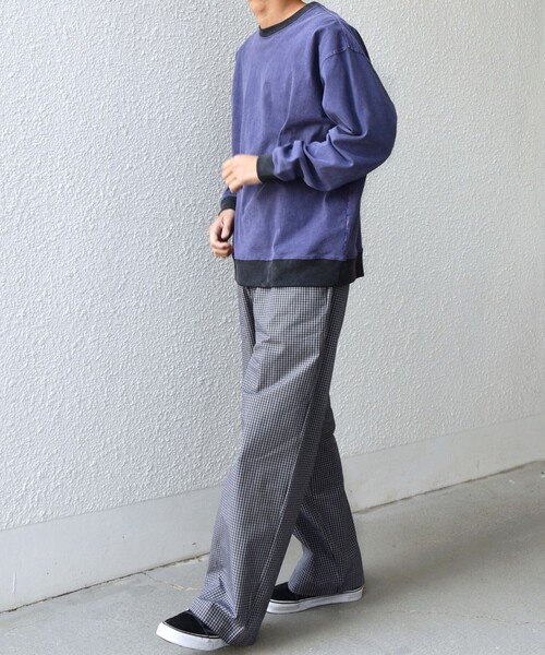 SHIPS any（シップス エニィ）の「SHIPS any:〈洗濯機可能〉マイクロ チェック イージー パンツ(セットアップ対応)◇（その他パンツ・メンズ・ブラック/オリーブ/ダークグレー・MEDIUM/LARGE）」の5枚目の写真