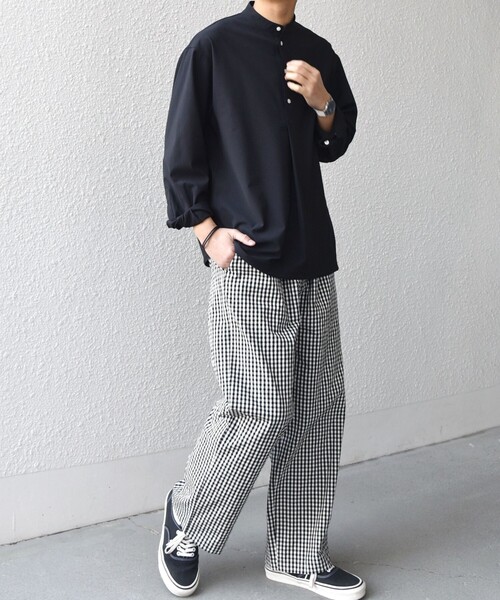 SHIPS any（シップス エニィ）の「SHIPS any:〈洗濯機可能〉マイクロ チェック イージー パンツ(セットアップ対応)◇（その他パンツ・メンズ・ブラック/オリーブ/ダークグレー・MEDIUM/LARGE）」の9枚目の写真