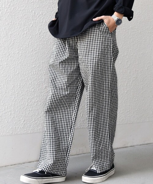 SHIPS any（シップス エニィ）の「SHIPS any:〈洗濯機可能〉マイクロ チェック イージー パンツ(セットアップ対応)◇（その他パンツ・メンズ・ブラック/オリーブ/ダークグレー・MEDIUM/LARGE）」の12枚目の写真