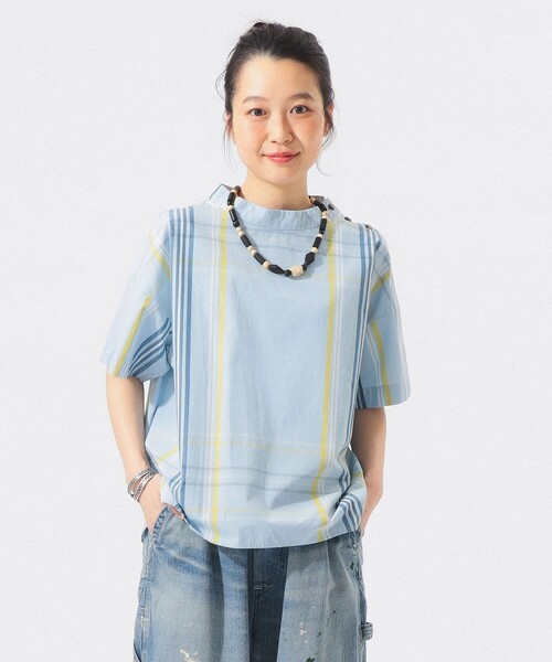 BEAMS BOY(ビームスボーイ)の「ボーイ ビッグタータン ショートスリーブ(シャツ/ブラウス・レディース・ネイビー/ライトブルー/ホワイト系その他7・2/1)」の11枚目の写真