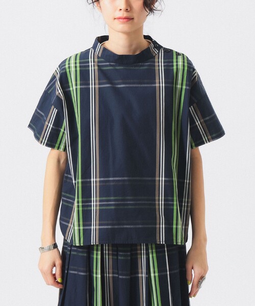 BEAMS BOY(ビームスボーイ)の「ボーイ ビッグタータン ショートスリーブ(シャツ/ブラウス・レディース・ネイビー/ライトブルー/ホワイト系その他7・2/1)」の16枚目の写真