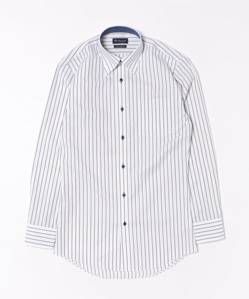 TOKYO SHIRTS（トウキョウシャツ）の「形態安定ノンアイロン スナップダウン 長袖ビジネスワイシャツ（ビジネスシャツ・メンズ・ブルー・首回り37cm-裄丈80cm/首回り39cm-裄丈80cm/首回り39cm-裄丈84cm/首回り41cm-裄丈82cm/首回り41cm-裄丈86cm/首回り42cm-裄丈82cm/首回り42cm-裄丈86cm/首回り43cm-裄丈82cm/首回り43cm-裄丈86cm）」の3枚目の写真