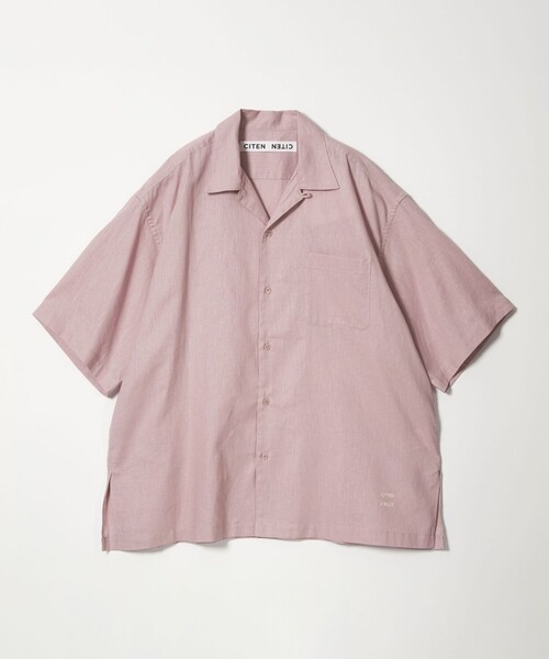 CITEN（シテン）の「＜CITEN＞リネンコットンオープンカラーシャツ（シャツ/ブラウス・メンズ・ブラウン/ケリーグリーン/ライラック/ナチュラル/ブラック・M/L）」の5枚目の写真