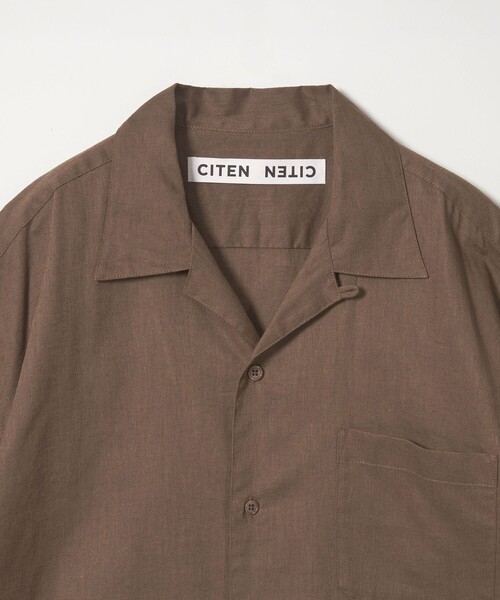 CITEN（シテン）の「＜CITEN＞リネンコットンオープンカラーシャツ（シャツ/ブラウス・メンズ・ブラウン/ケリーグリーン/ライラック/ナチュラル/ブラック・M/L）」の7枚目の写真