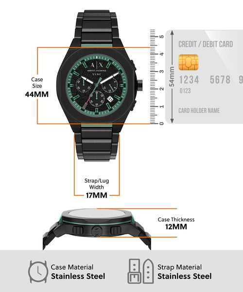 ARMANI EXCHANGE(アルマーニエクスチェンジ)の「アルマーニ・エクスチェンジ 腕時計 メンズ アナログ ステンレス AX4294(アナログ腕時計・メンズ・ブラック・FREE)」の5枚目の写真