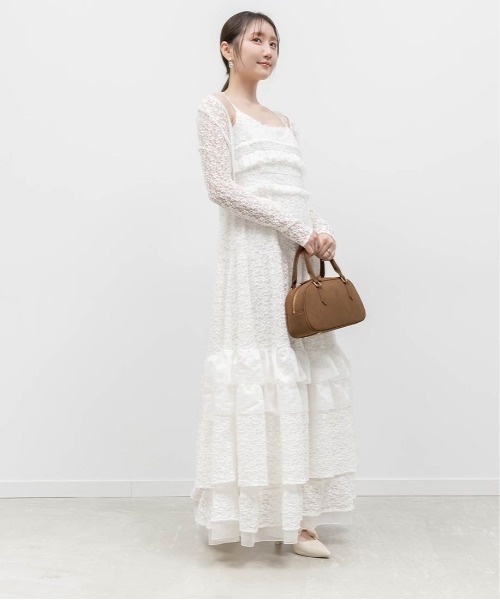 RANDA(ランダ)の「カットレースキャミワンピース×ボレロセット(ワンピース・レディース・ホワイト/アイボリー/ブラウン・0/1)」の7枚目の写真