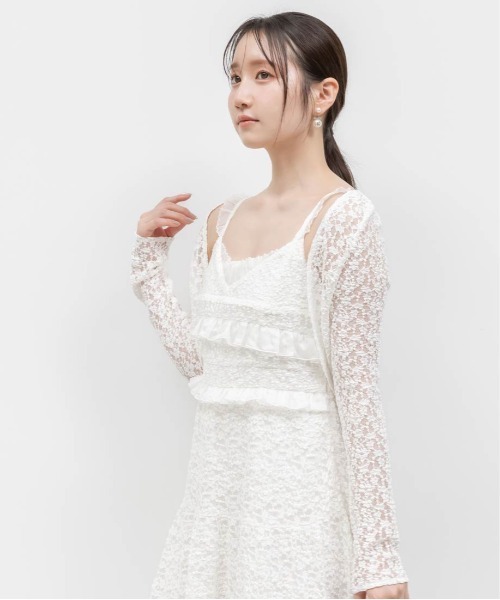RANDA(ランダ)の「カットレースキャミワンピース×ボレロセット(ワンピース・レディース・ホワイト/アイボリー/ブラウン・0/1)」の12枚目の写真