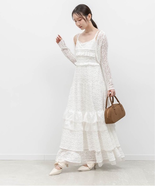 RANDA(ランダ)の「カットレースキャミワンピース×ボレロセット(ワンピース・レディース・ホワイト/アイボリー/ブラウン・0/1)」の13枚目の写真