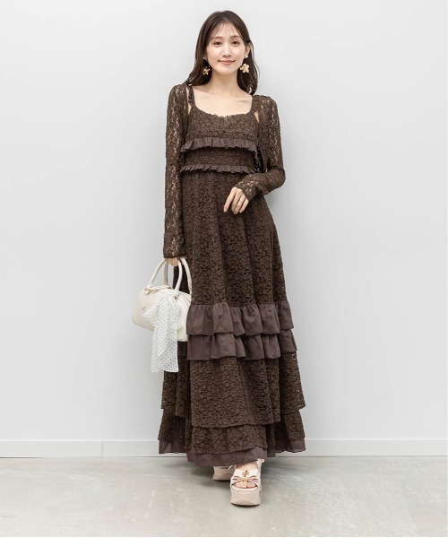 RANDA(ランダ)の「カットレースキャミワンピース×ボレロセット(ワンピース・レディース・ホワイト/アイボリー/ブラウン・0/1)」の15枚目の写真