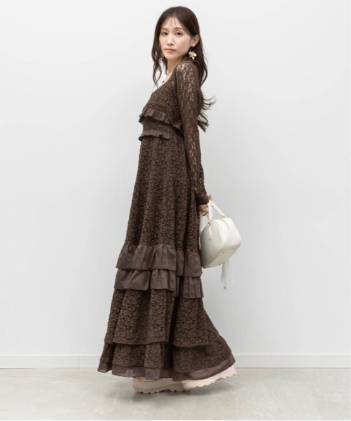 RANDA(ランダ)の「カットレースキャミワンピース×ボレロセット(ワンピース・レディース・ホワイト/アイボリー/ブラウン・0/1)」の16枚目の写真