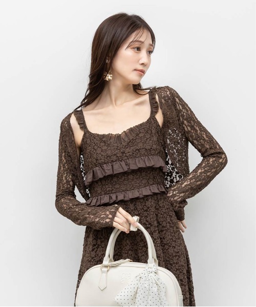 RANDA(ランダ)の「カットレースキャミワンピース×ボレロセット(ワンピース・レディース・ホワイト/アイボリー/ブラウン・0/1)」の18枚目の写真