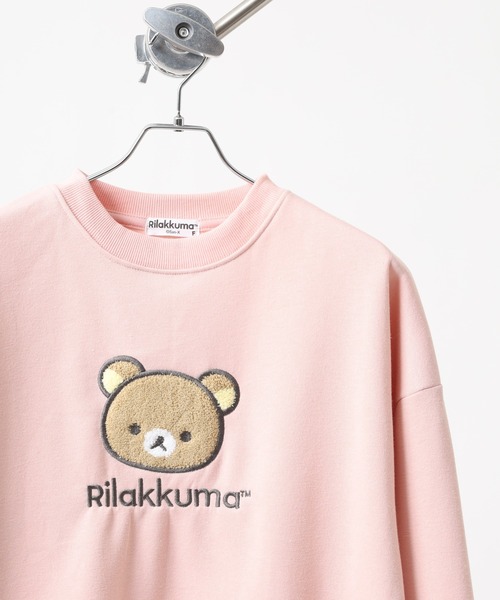 FUNALIVE(ファンアライブ)の「リラックマ サガラ刺繍 裏起毛ビッグシルエット トレーナー(スウェット・メンズ・ピンクベージュ/オフホワイト・F)」の2枚目の写真