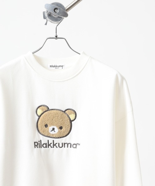 FUNALIVE(ファンアライブ)の「リラックマ サガラ刺繍 裏起毛ビッグシルエット トレーナー(スウェット・メンズ・ピンクベージュ/オフホワイト・F)」の1枚目の写真