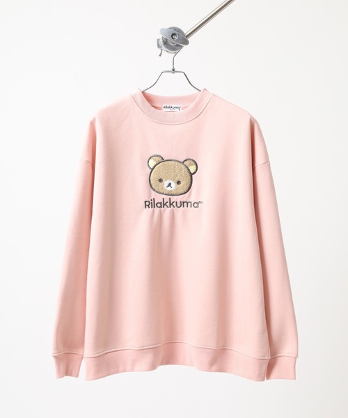 FUNALIVE(ファンアライブ)の「リラックマ サガラ刺繍 裏起毛ビッグシルエット トレーナー(スウェット・メンズ・ピンクベージュ/オフホワイト・F)」の5枚目の写真