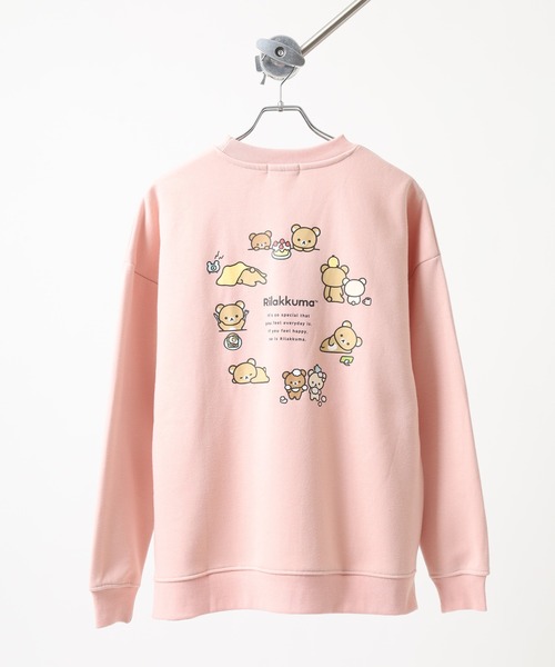 FUNALIVE(ファンアライブ)の「リラックマ サガラ刺繍 裏起毛ビッグシルエット トレーナー(スウェット・メンズ・ピンクベージュ/オフホワイト・F)」の9枚目の写真