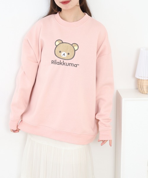 FUNALIVE(ファンアライブ)の「リラックマ サガラ刺繍 裏起毛ビッグシルエット トレーナー(スウェット・メンズ・ピンクベージュ/オフホワイト・F)」の13枚目の写真