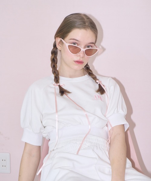 mieya mieya（ミーヤミーヤ）の「【mieya mieya】short sweat pullover/ショートスウェットプルオーバー（スウェット・レディース・ホワイト/ライトグレー・FREE）」の22枚目の写真
