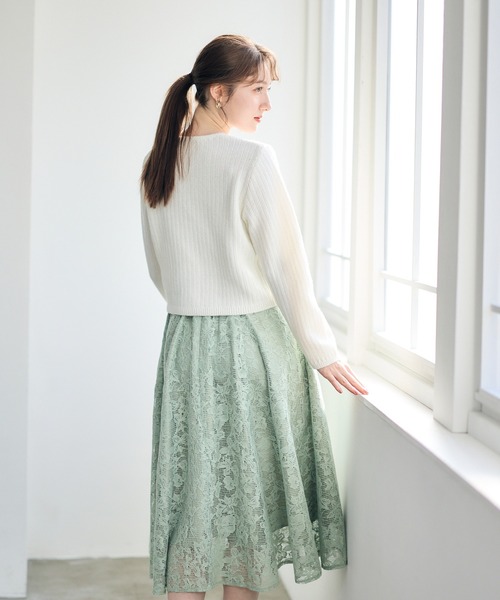 12Twelve Agenda(トゥエルブ アジェンダ)の「レースフレアスカート(スカート・レディース・ネイビー/ミント・M)」の10枚目の写真
