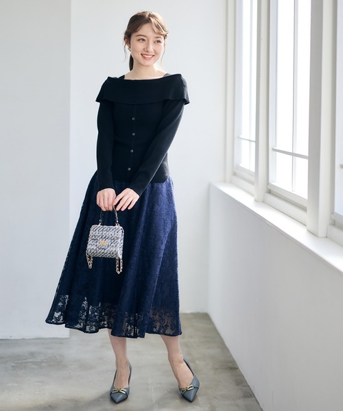 12Twelve Agenda(トゥエルブ アジェンダ)の「レースフレアスカート(スカート・レディース・ネイビー/ミント・M)」の17枚目の写真