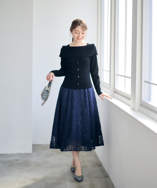 12Twelve Agenda(トゥエルブ アジェンダ)の「レースフレアスカート(スカート・レディース・ネイビー/ミント・M)」の18枚目の写真