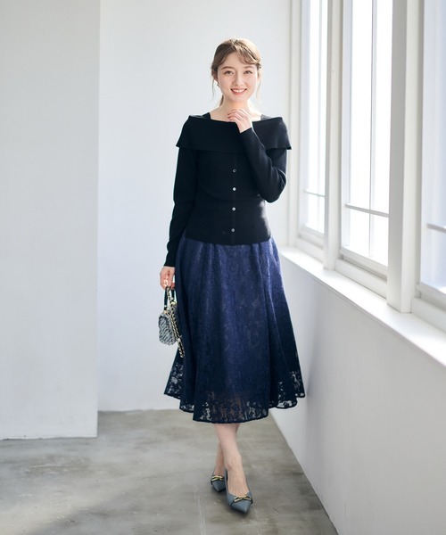 12Twelve Agenda(トゥエルブ アジェンダ)の「レースフレアスカート(スカート・レディース・ネイビー/ミント・M)」の20枚目の写真