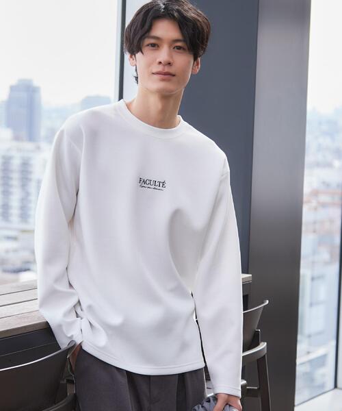 THE SHOP TK (ザ ショップ ティーケー )の「【さりげないワンポイント】ダンボール刺繍スウェット 洗濯機OK(Tシャツ/カットソー・メンズ・オフホワイト/ブラック/ベビーピンク・03/02/04)」の3枚目の写真