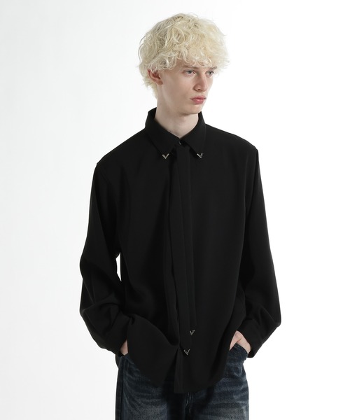 HARE（ハレ）の「【SET UP対応】ドライカルゼボウタイシャツ(HARE)（シャツ/ブラウス・メンズ・ホワイト/ブルー/ブラック/ブラウン・FREE）」の3枚目の写真