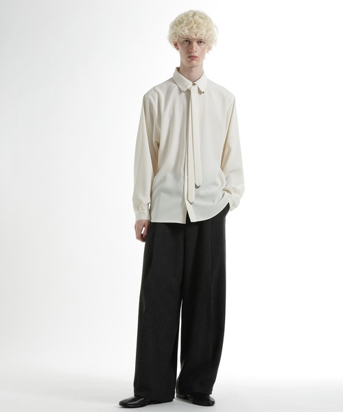 HARE（ハレ）の「【SET UP対応】ドライカルゼボウタイシャツ(HARE)（シャツ/ブラウス・メンズ・ホワイト/ブルー/ブラック/ブラウン・FREE）」の6枚目の写真