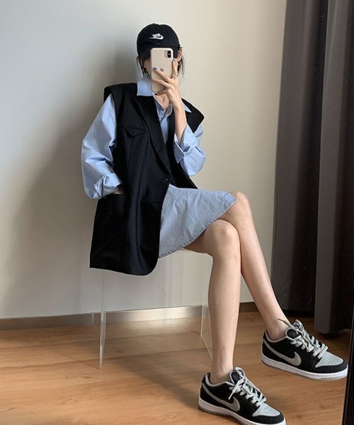 Flugge（フラッジー）の「チュニック長袖シャツ（シャツ/ブラウス・レディース・ホワイト/ブルー・LARGE/MEDIUM）」の7枚目の写真