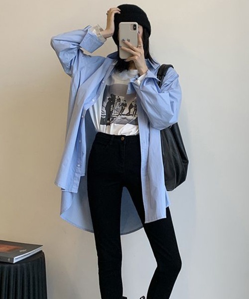 Flugge（フラッジー）の「チュニック長袖シャツ（シャツ/ブラウス・レディース・ホワイト/ブルー・LARGE/MEDIUM）」の9枚目の写真