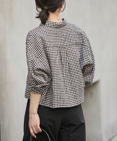 JOURNAL STANDARD(ジャーナルスタンダード)の「ゼフィールクロップドシャツ(シャツ/ブラウス・レディース・ブラウン系その他/イエロー/ブラックミックス・FREE)」の9枚目の写真