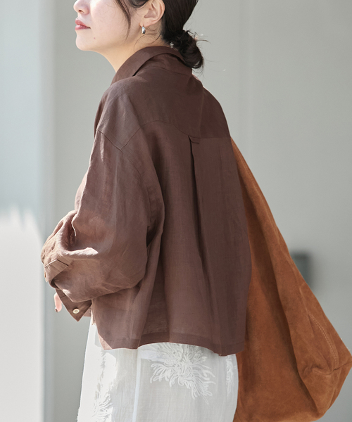 JOURNAL STANDARD(ジャーナルスタンダード)の「ゼフィールクロップドシャツ(シャツ/ブラウス・レディース・ブラウン系その他/イエロー/ブラックミックス・FREE)」の16枚目の写真