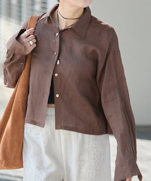 JOURNAL STANDARD(ジャーナルスタンダード)の「ゼフィールクロップドシャツ(シャツ/ブラウス・レディース・ブラウン系その他/イエロー/ブラックミックス・FREE)」の18枚目の写真