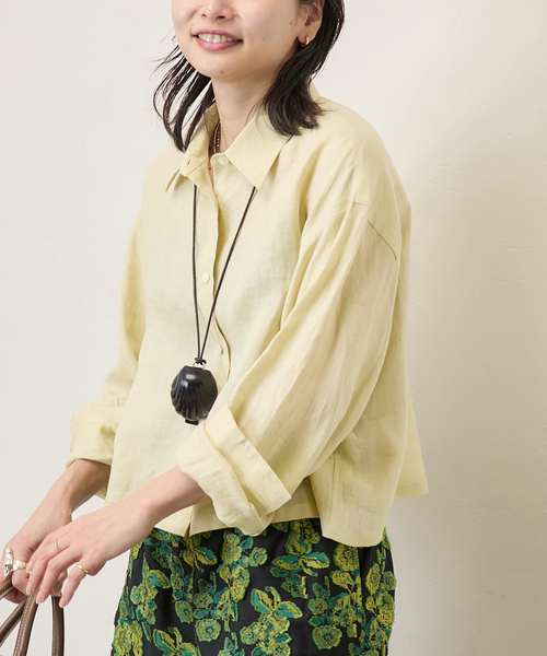 JOURNAL STANDARD(ジャーナルスタンダード)の「ゼフィールクロップドシャツ(シャツ/ブラウス・レディース・ブラウン系その他/イエロー/ブラックミックス・FREE)」の22枚目の写真
