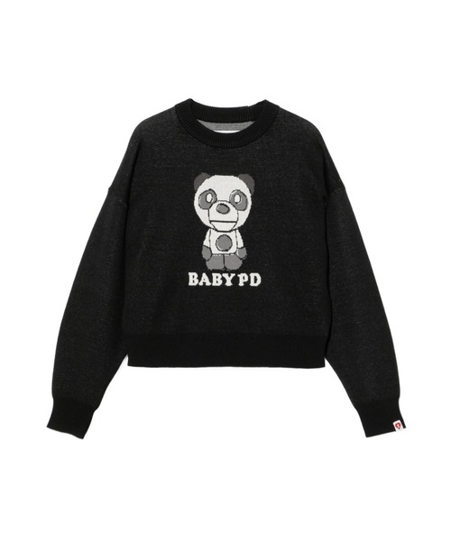 A BATHING APE(アベイシングエイプ)の「MILO PD BIRDSEYE SWEATER(ニット/セーター・レディース・グレー/ブラック・SMALL/X-SMALL)」の2枚目の写真