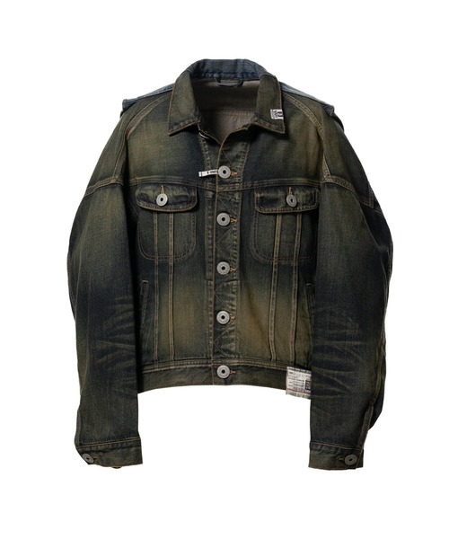 Maison MIHARA YASUHIRO(メゾンミハラヤスヒロ)の「【MIHARAYASUHIRO/ミハラヤスヒロ】A16BL023 DENIM JACKET(デニムジャケット・メンズ・ブラック/インディゴブルー・46)」の1枚目の写真