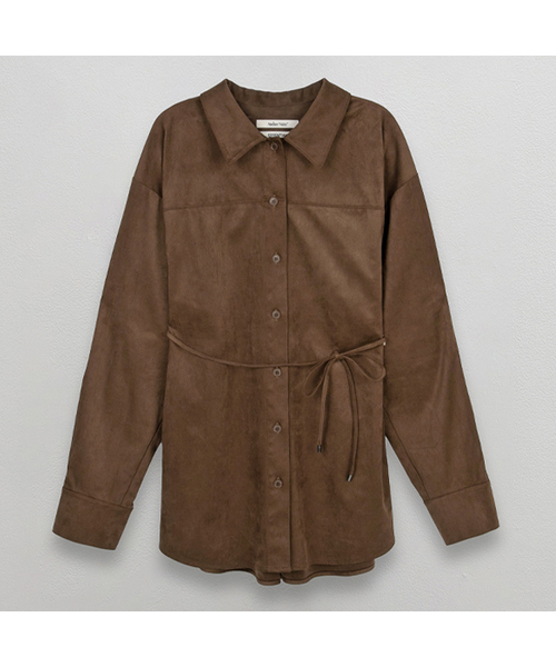 ATELIER NAIN(アトリエナイン)の「ESSENTIAL SUEDE BELTED SHIRT S (BL-4306)(シャツ/ブラウス・レディース・ブラウン/グレー/キャメル/チャコール・FREE)」の1枚目の写真