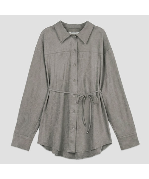 ATELIER NAIN(アトリエナイン)の「ESSENTIAL SUEDE BELTED SHIRT S (BL-4306)(シャツ/ブラウス・レディース・ブラウン/グレー/キャメル/チャコール・FREE)」の2枚目の写真