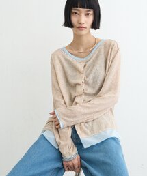 CIAOPANIC TYPY | 【冷房・日焼け対策にも◎】フロントタックレイヤードライクメランジリブシアーカーディガン(カーディガン/ボレロ)