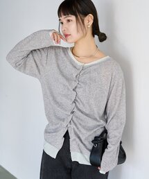 CIAOPANIC TYPY | フロントタックレイヤードライクメランジリブカーデ(Tシャツ/カットソー)