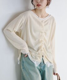 CIAOPANIC TYPY | フロントタックレイヤードライクメランジリブカーデ(Tシャツ/カットソー)