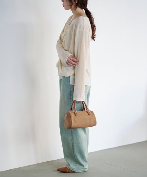 CIAOPANIC TYPY(チャオパニックティピー)の「フロントタックレイヤードライクメランジリブカーデ(Tシャツ/カットソー・レディース・ブラック/ベージュ/グレー/イエロー・ONE SIZE)」の6枚目の写真