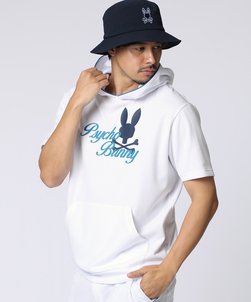 Psycho Bunny（サイコバニー）の「[GOLF]ラインモチーフ PBグラフィックパーカ（パーカー・メンズ・ネイビー/ホワイト/ライトグレー・X-LARGE/LARGE/MEDIUM）」の2枚目の写真